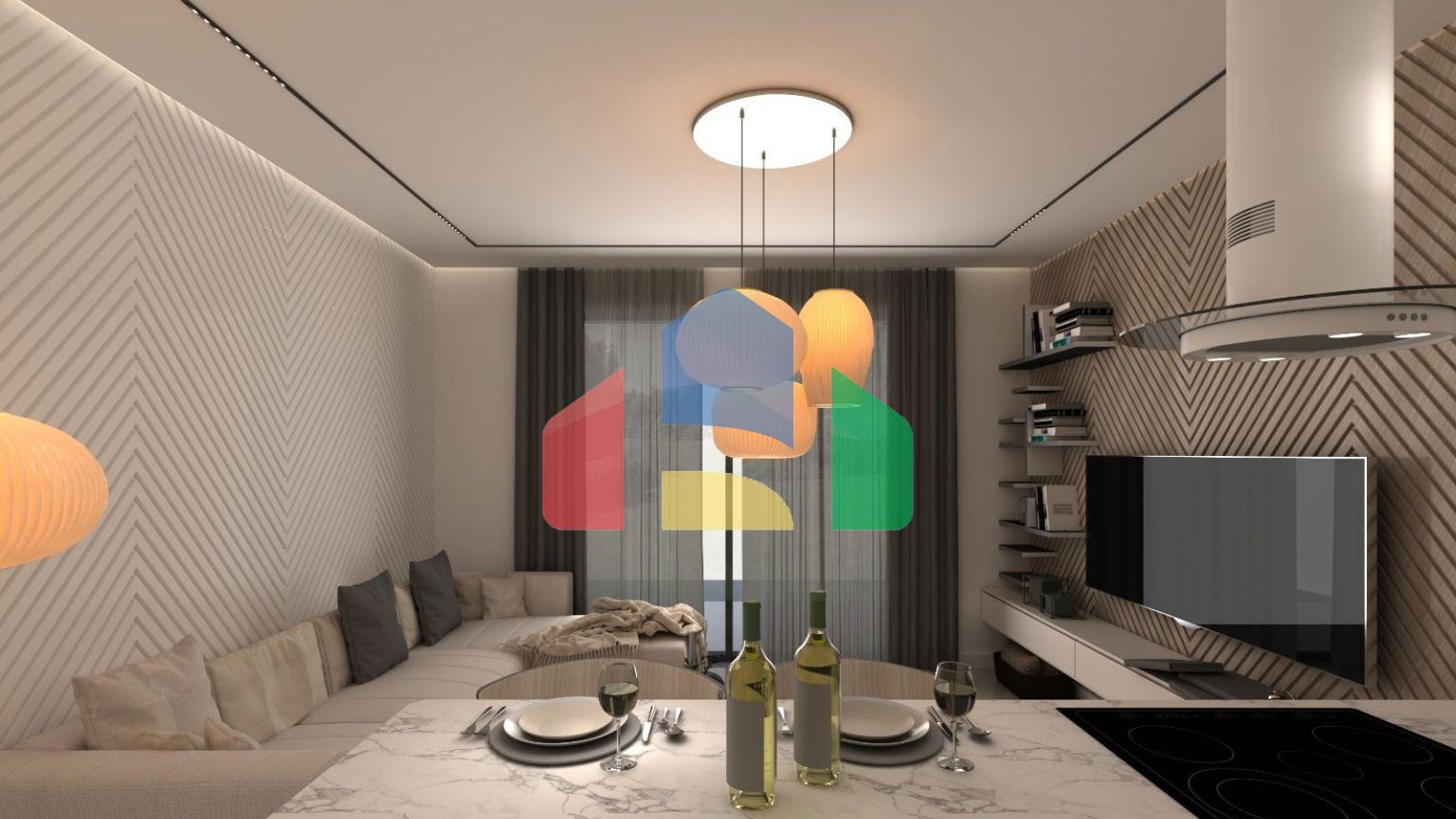 Апартаменты Loft 2+1 (113 м2) с двумя террасами в новом комплексе рядом с морем