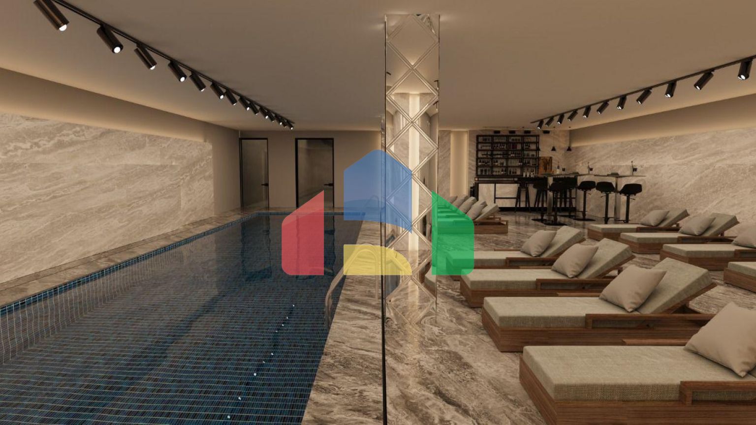 Апартаменты Loft 2+1 (113 м2) с двумя террасами в новом комплексе рядом с морем