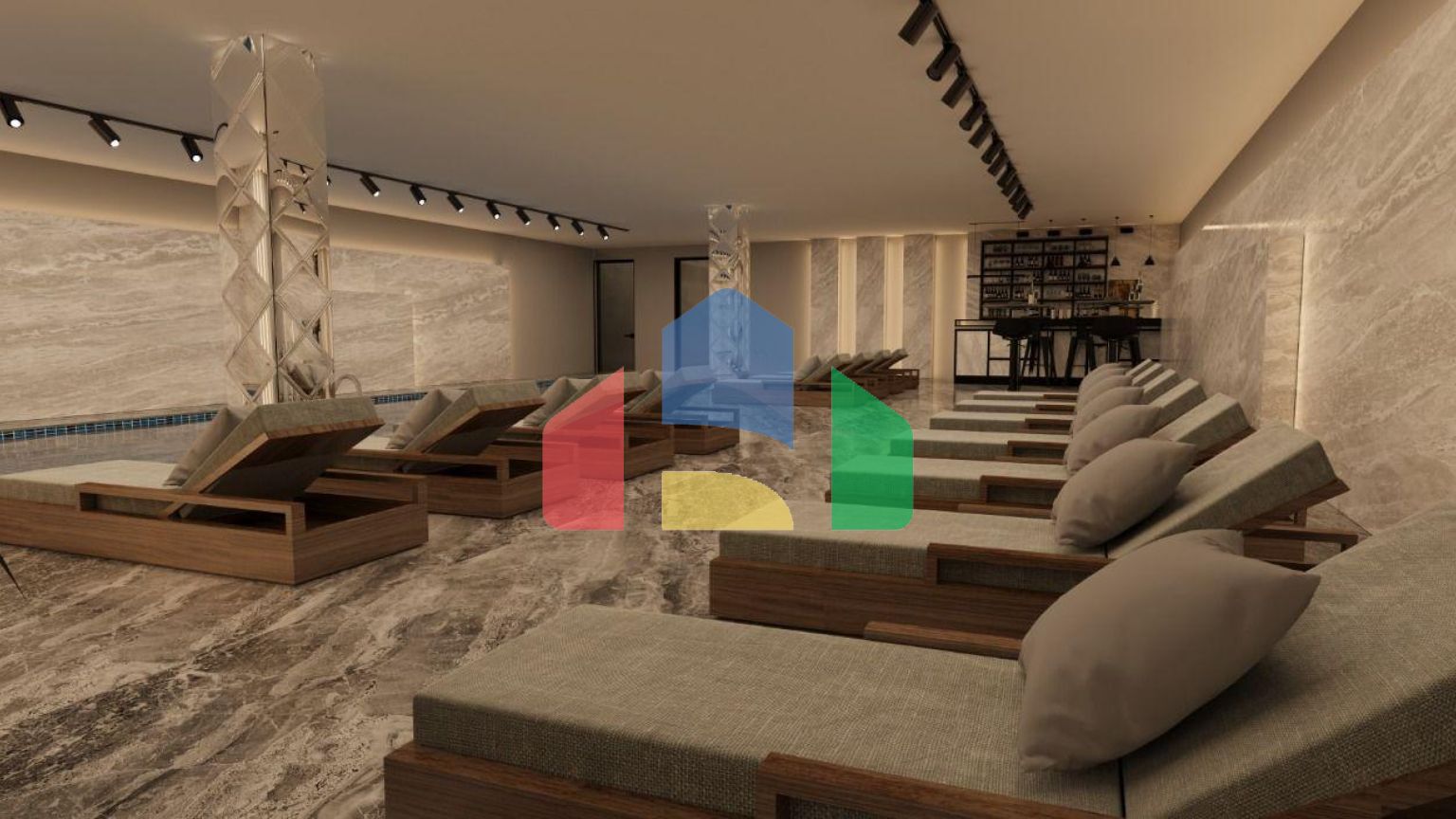 Апартаменты Loft 2+1 (113 м2) с двумя террасами в новом комплексе рядом с морем