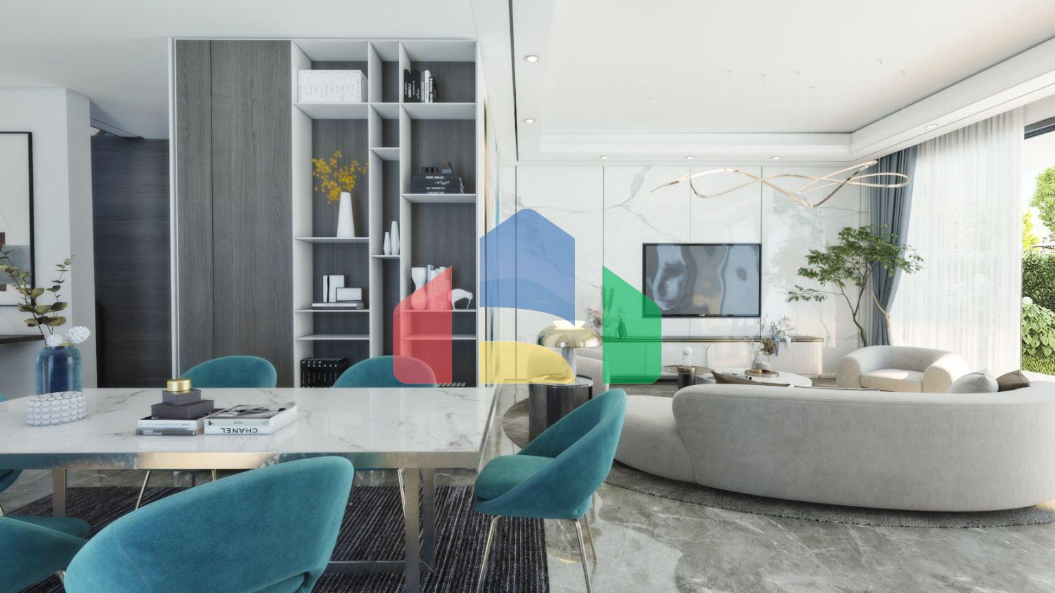 Четырехкомнатная вилла 177 м2 с просторной террасой на крыше 70м2 в красивом комплексе в Енибогазичи