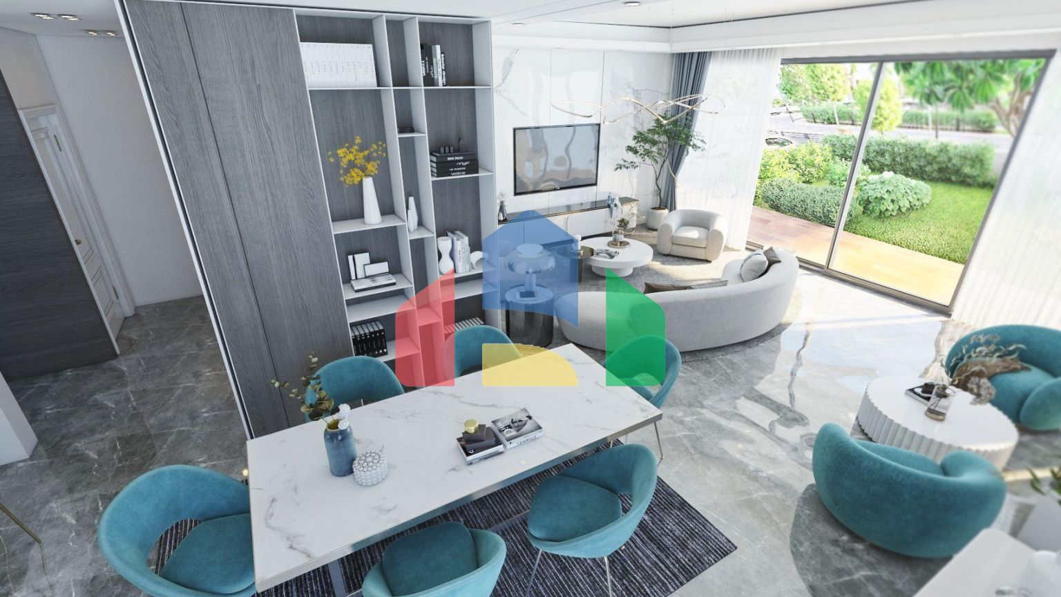 Четырехкомнатная вилла 177 м2 с просторной террасой на крыше 70м2 в красивом комплексе в Енибогазичи