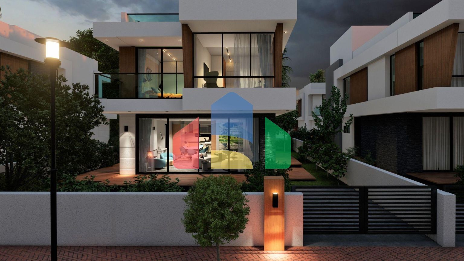 Четырехкомнатная вилла 177 м2 с просторной террасой на крыше 70м2 в красивом комплексе в Енибогазичи