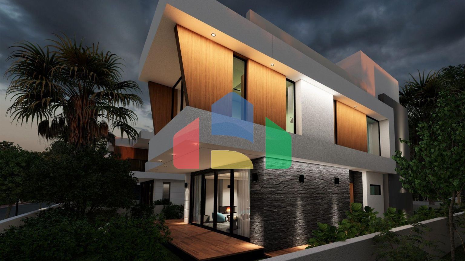 Четырехкомнатная вилла 177 м2 с просторной террасой на крыше 70м2 в красивом комплексе в Енибогазичи