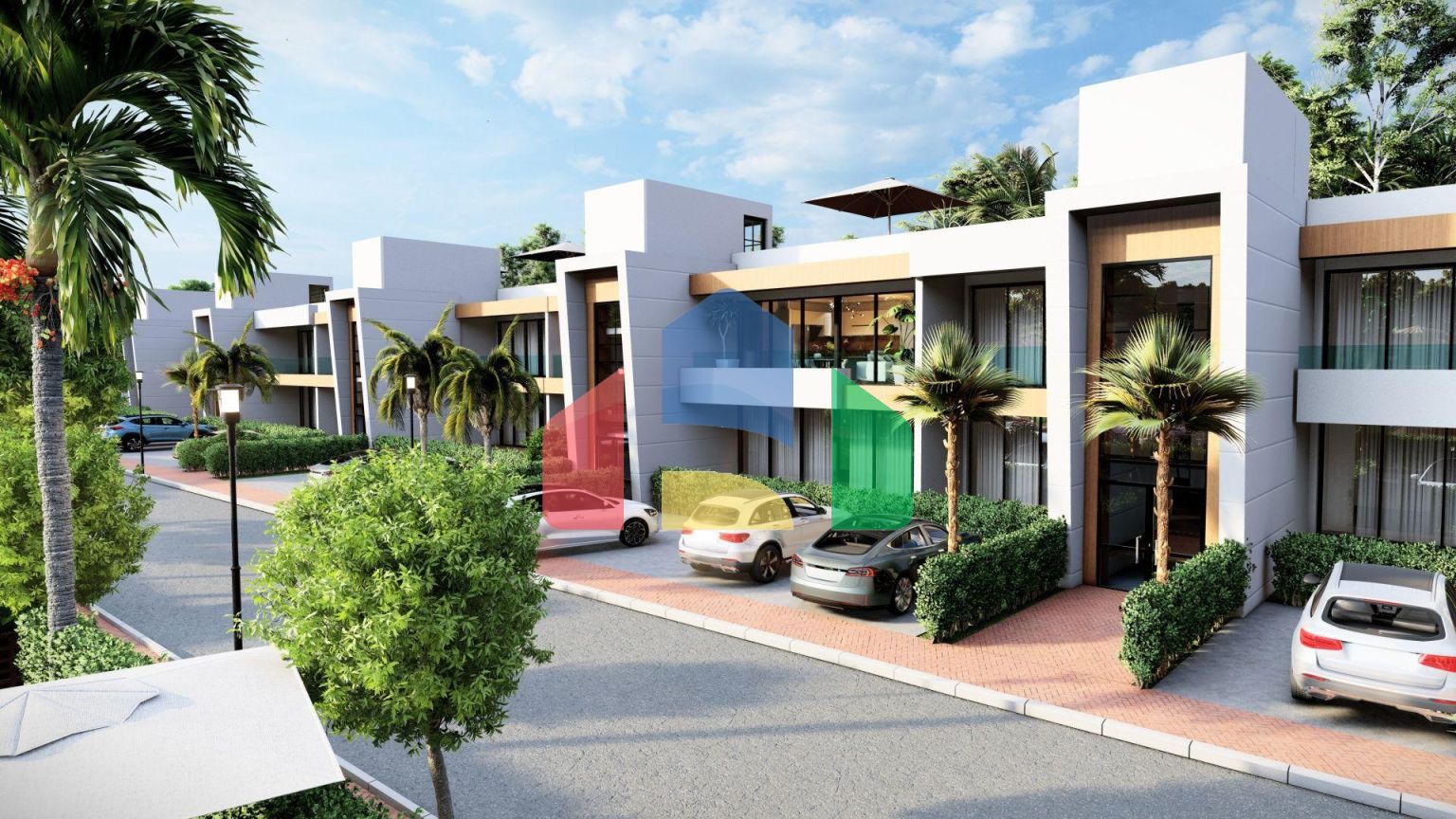 Квартира 2+1(80 м2) с двумя террасами в большом комплексе рядом с морем