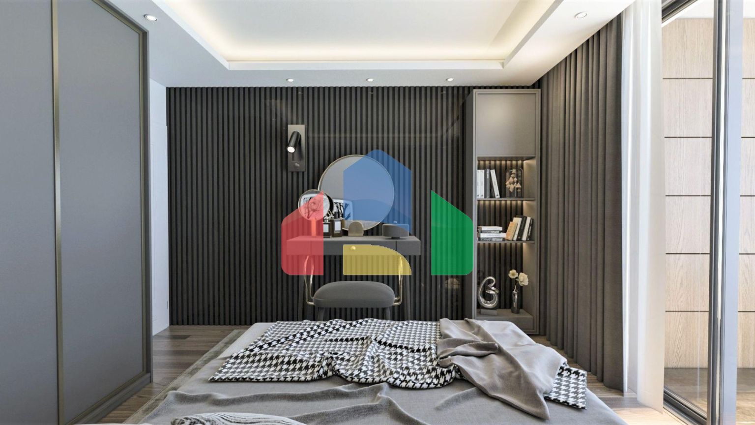 Квартира 2+1(80 м2) с двумя террасами в большом комплексе рядом с морем