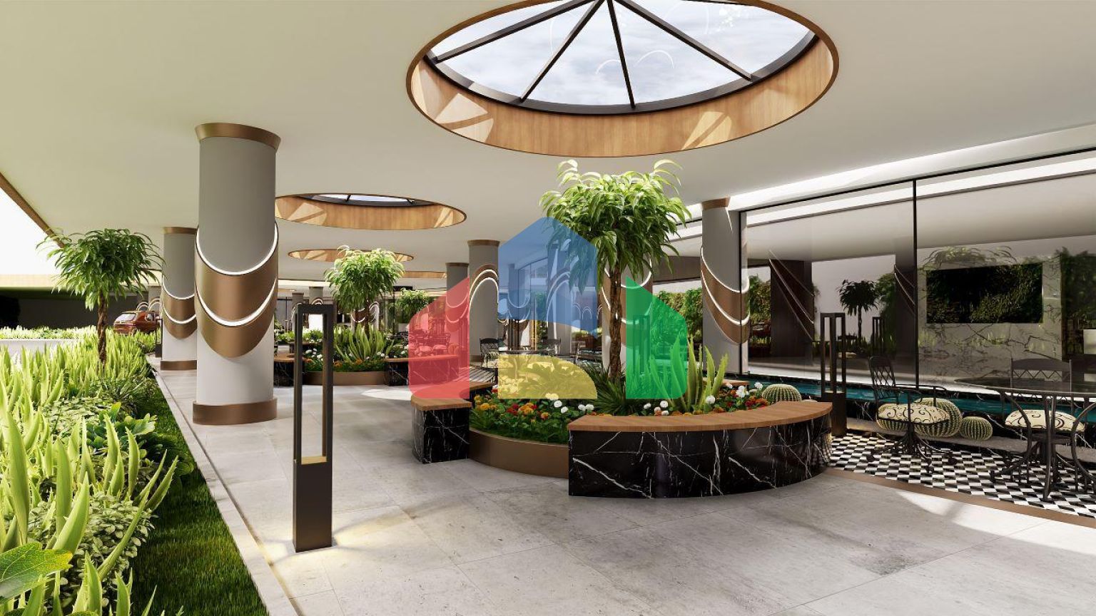 Квартира 2+1( 78 м2) в красивом комплексе в Искеле