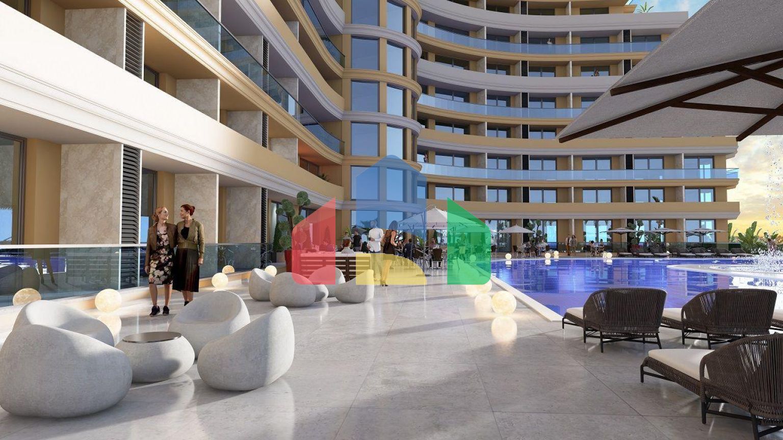 Студия 45 м2 в роскошном комплексе в Искеле 