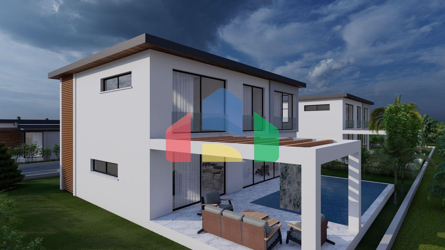 Красивое Бунгало Duplex 3+1 (180 м2) в современном комплексе 