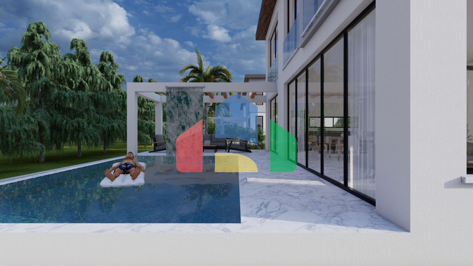 Красивое Бунгало Duplex 3+1 (180 м2) в современном комплексе 