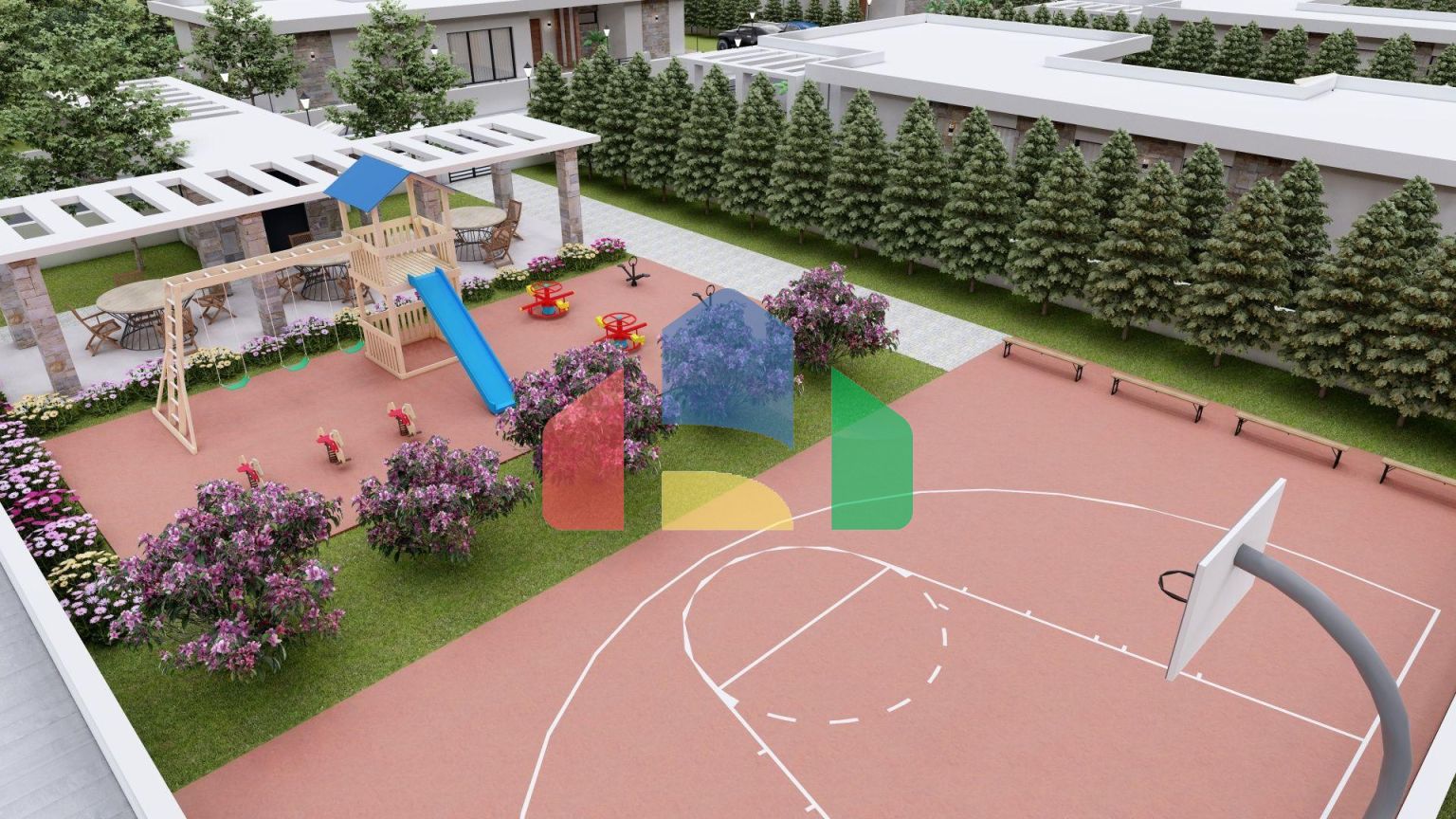 Бунгало 3+1 (152 м2) в уютном комплексе в Тузле