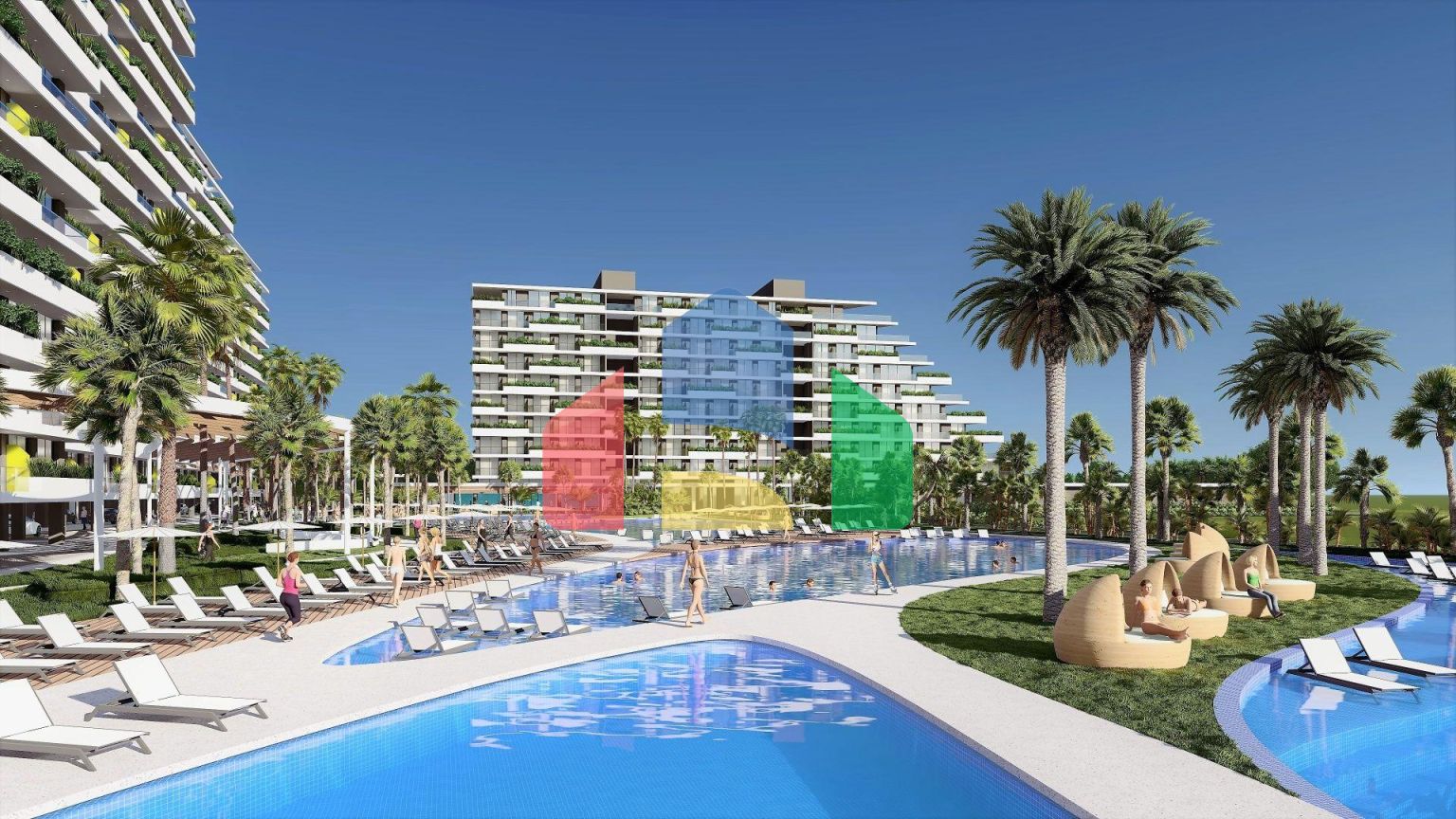 3-комнатные апартаменты 96 м2 в 600 метрах от пляжа 