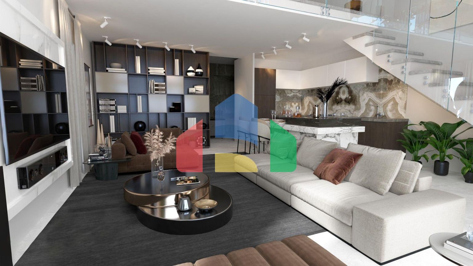 4-комнатный пентхаус loft 150м2 с собственным участком в 5 минутах от пляжа