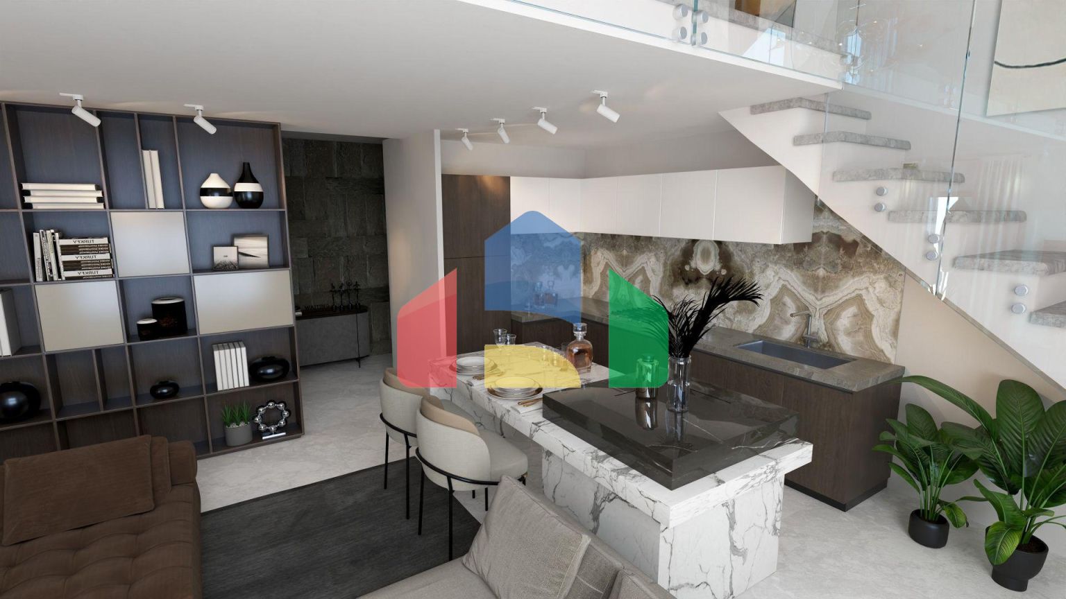 4-комнатный пентхаус loft 150м2 с собственным участком в 5 минутах от пляжа