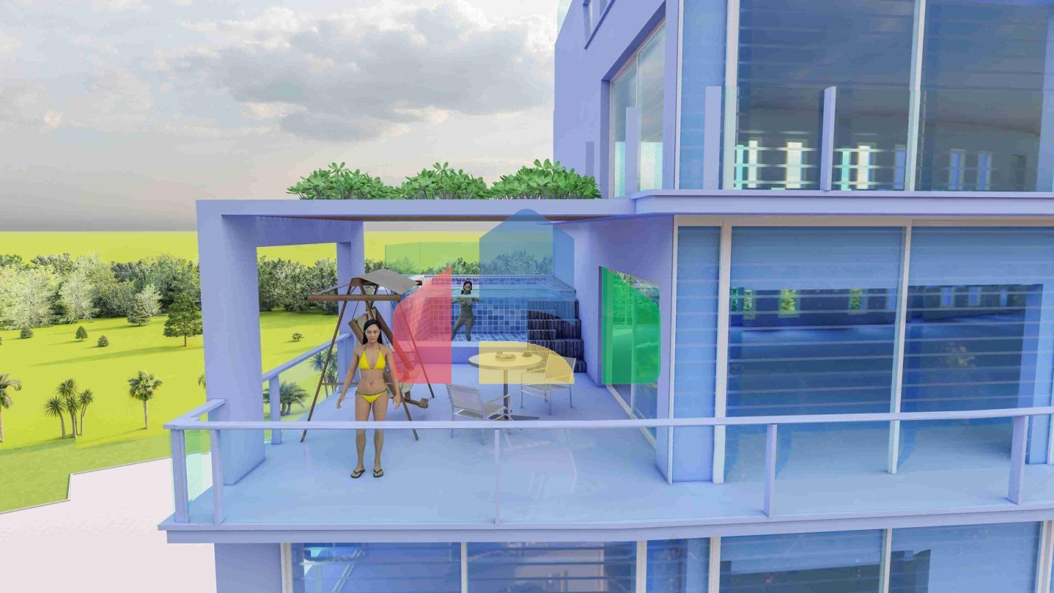 Студия 48 м2 с балконом 6 м2