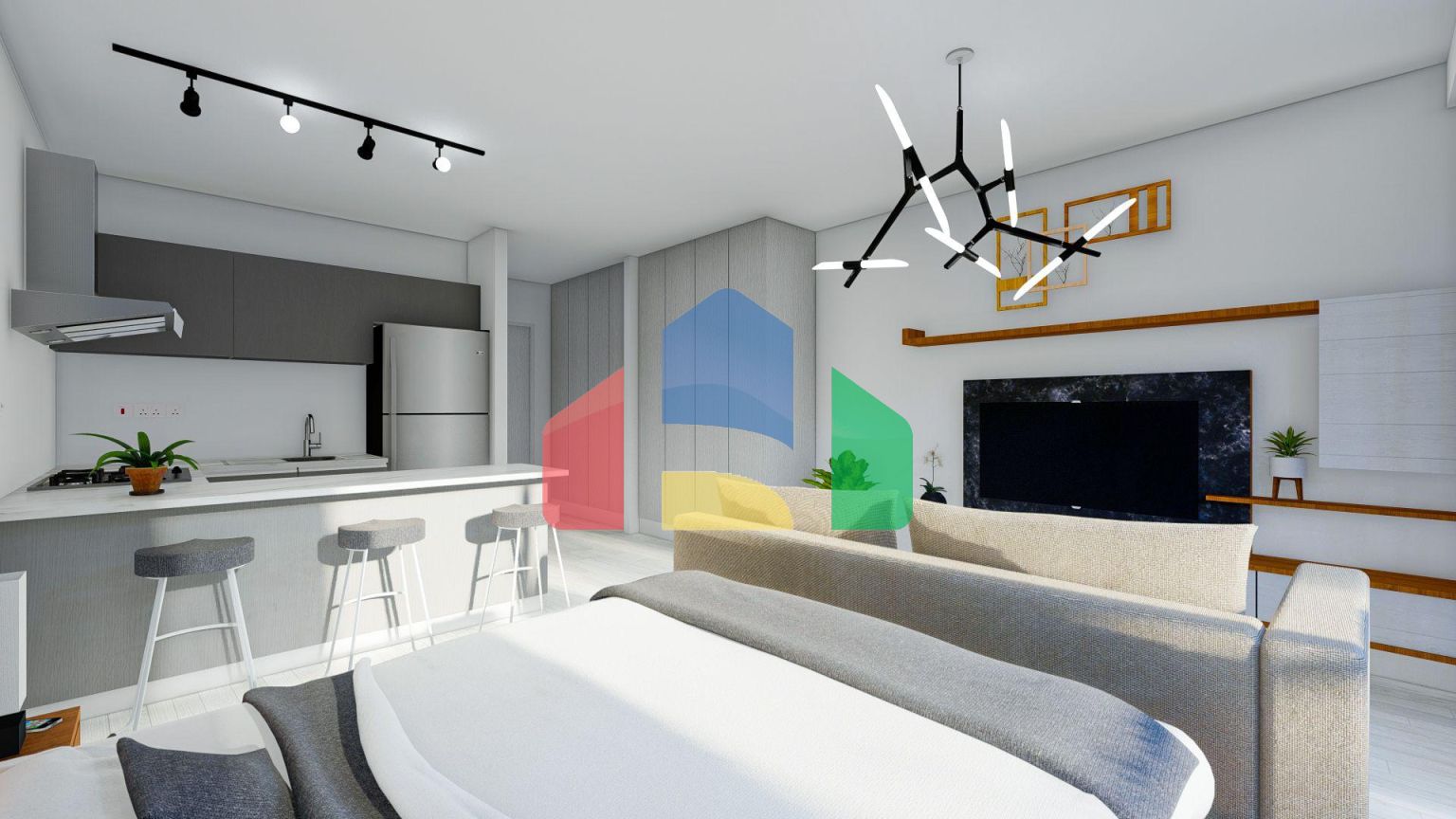 Студия 38 м2 с террасой 11 м2 в Искеле