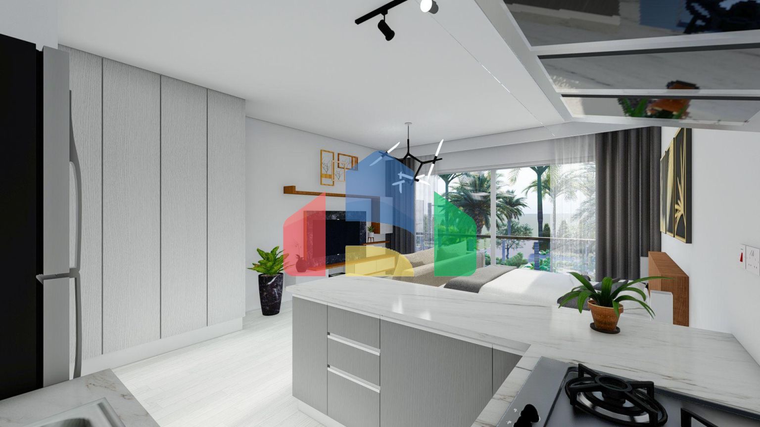 Студия 38 м2 с террасой 11 м2 в Искеле