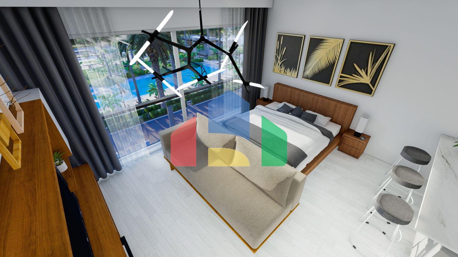 Студия 38 м2 с террасой 11 м2 в Искеле