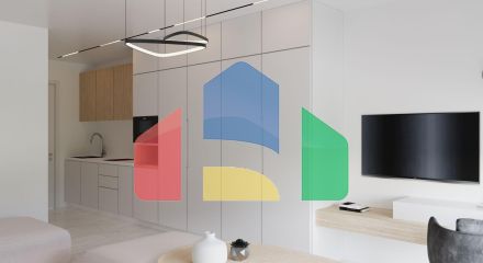 Студия 48 м2 с палисадником и террасой в 800 метрах от моря