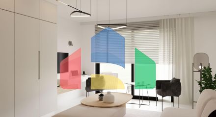 Студия 48 м2 с палисадником и террасой в 800 метрах от моря