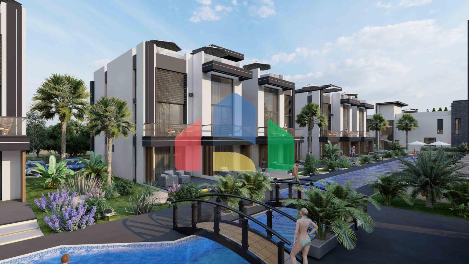 Апартаменты Loft 3+1 (223 м2) с тремя террасами в новом комплексе рядом с морем