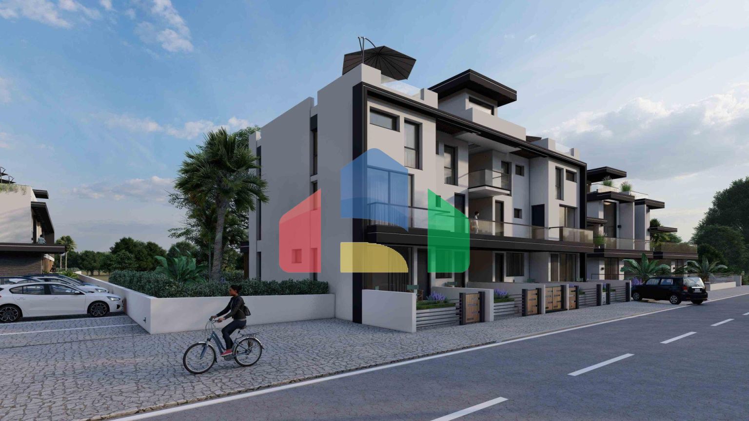 Апартаменты Loft 3+1 (223 м2) с тремя террасами в новом комплексе рядом с морем