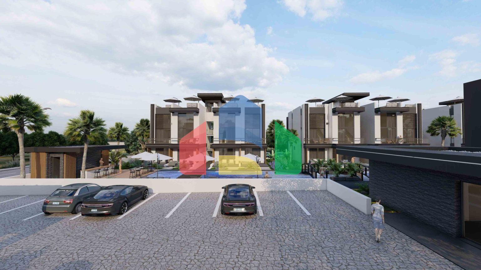 Апартаменты Loft 3+1 (223 м2) с тремя террасами в новом комплексе рядом с морем