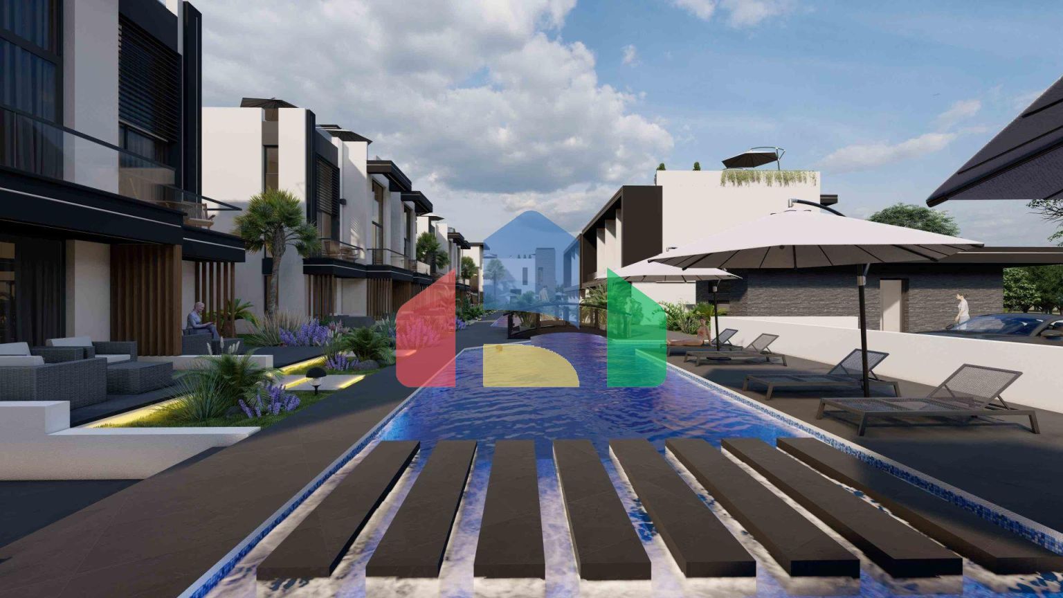 Апартаменты Loft 3+1 (223 м2) с тремя террасами в новом комплексе рядом с морем