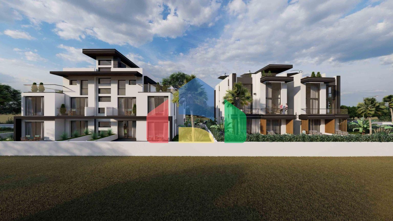 Апартаменты Loft 3+1 (223 м2) с тремя террасами в новом комплексе рядом с морем