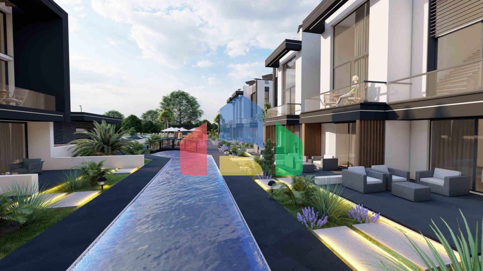 Апартаменты Loft 3+1 (223 м2) с тремя террасами в новом комплексе рядом с морем