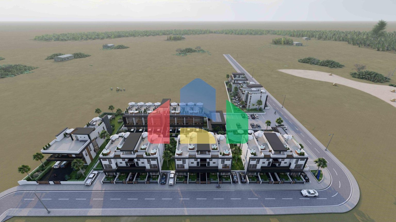 Апартаменты Loft 3+1 (223 м2) с тремя террасами в новом комплексе рядом с морем