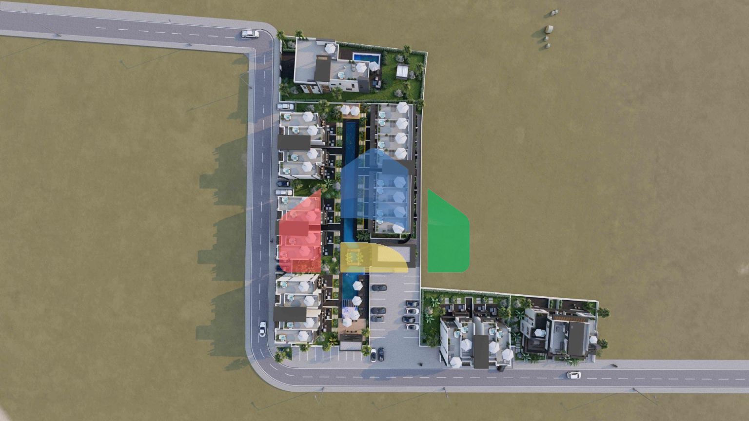 Апартаменты Loft 3+1 (223 м2) с тремя террасами в новом комплексе рядом с морем