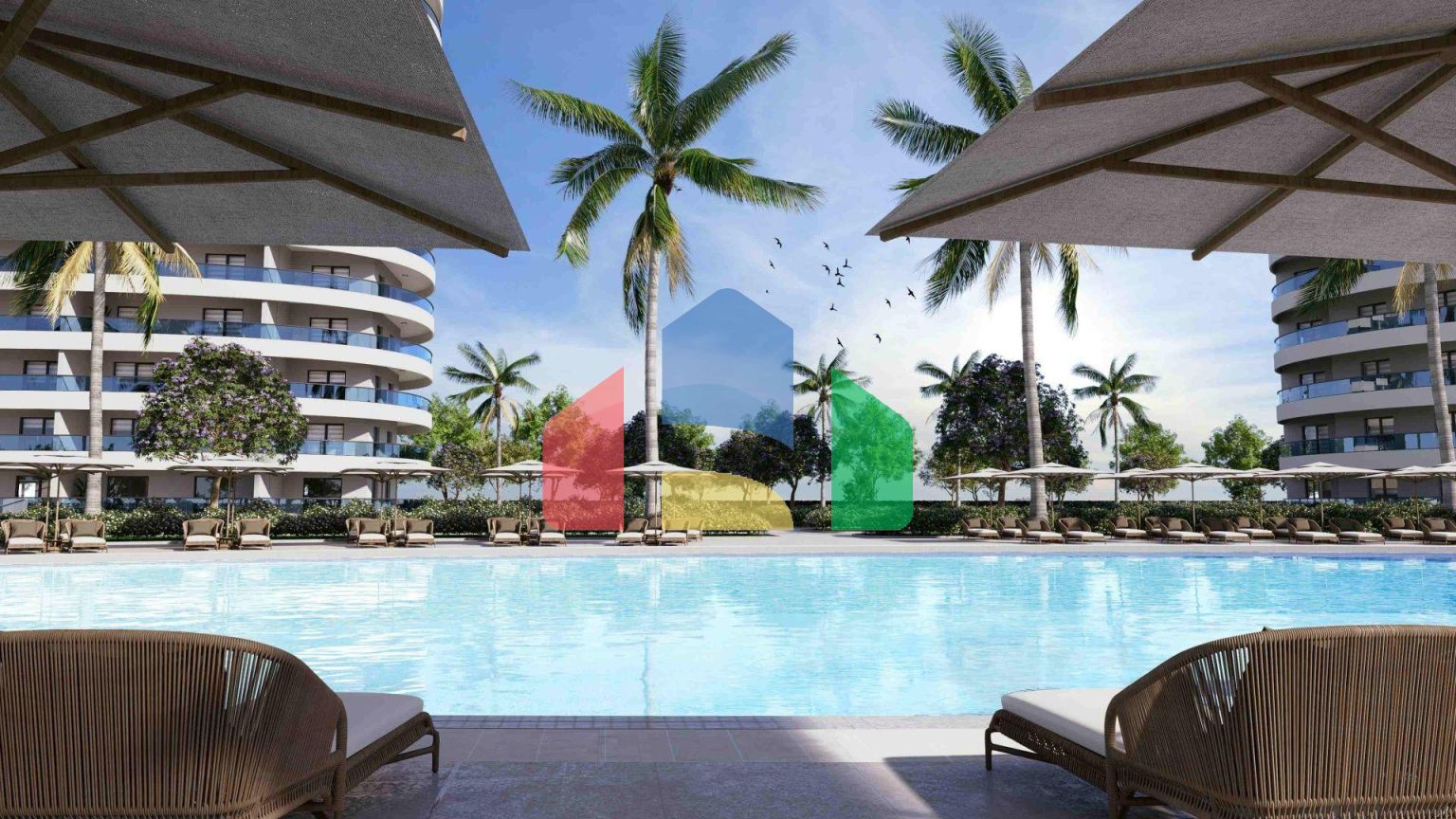 3-комнатные апартаменты 125 м2 с террасой в элитном комплексе в 800 метрах от пляжа