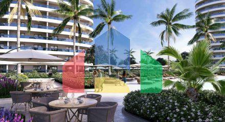 3-комнатные апартаменты 125 м2 с террасой в элитном комплексе в 800 метрах от пляжа