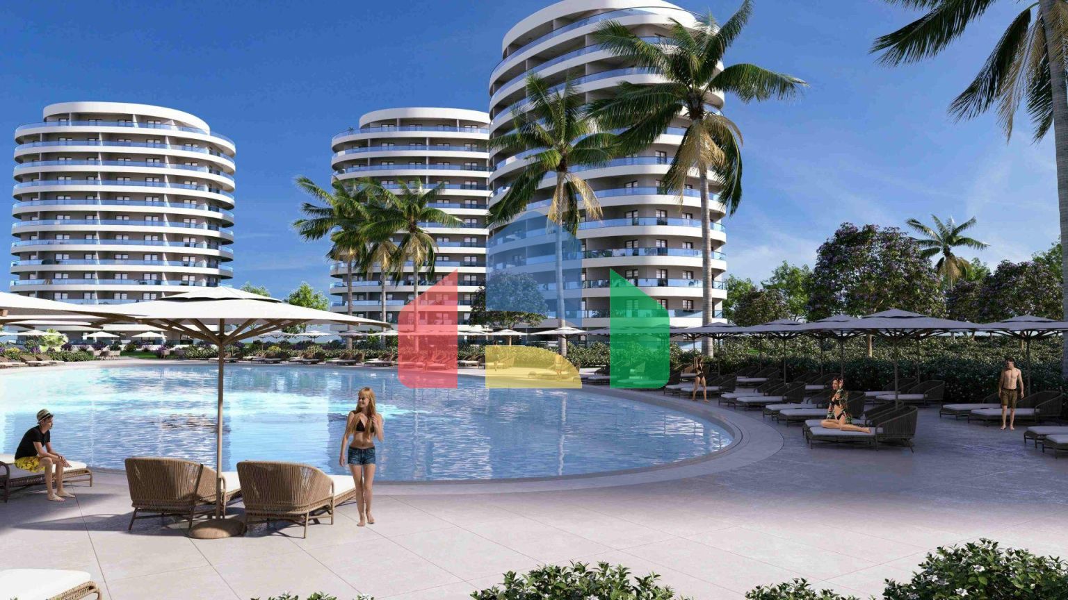 3-комнатные апартаменты 125 м2 с террасой в элитном комплексе в 800 метрах от пляжа