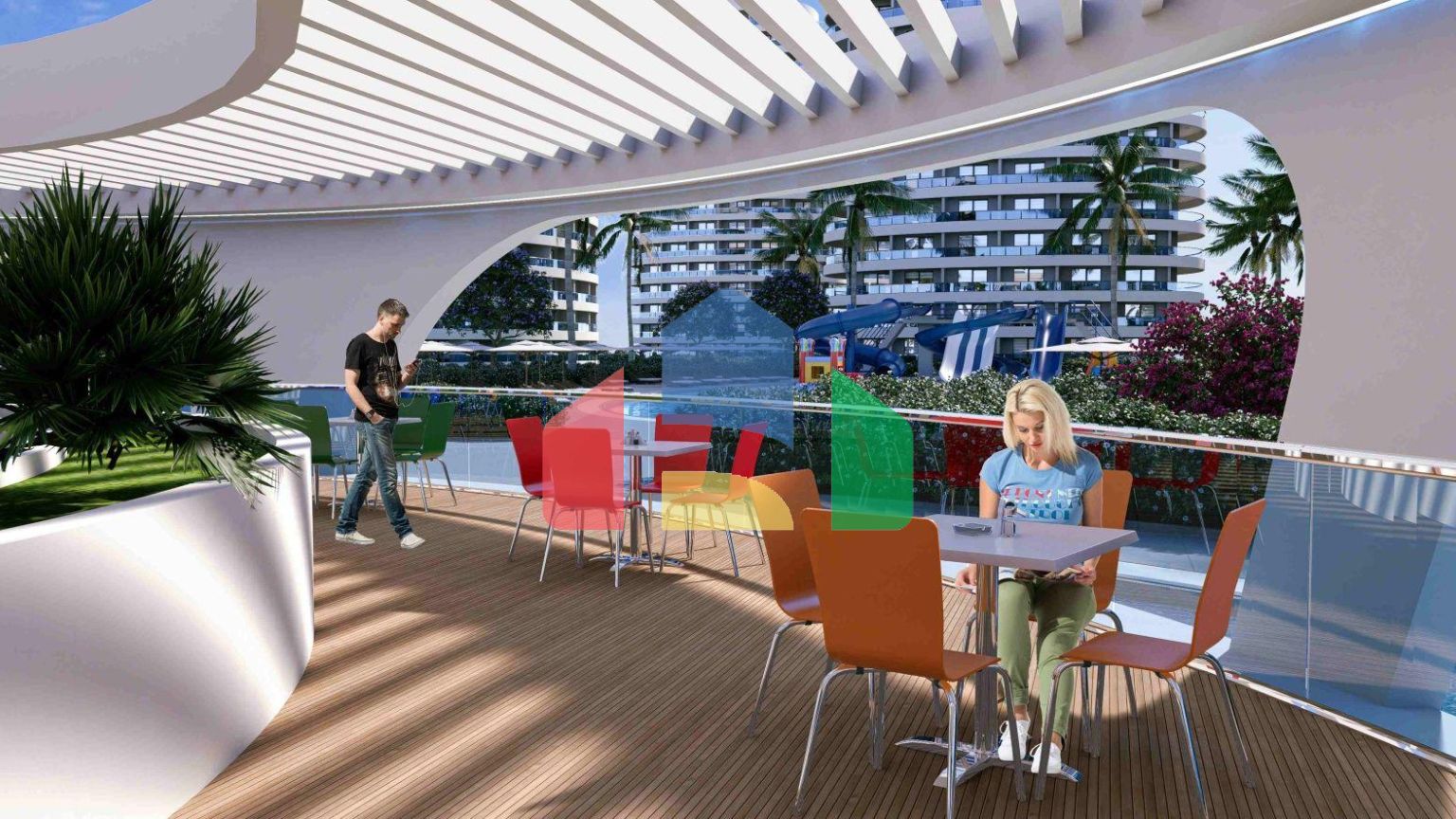 3-комнатные апартаменты 125 м2 с террасой в элитном комплексе в 800 метрах от пляжа