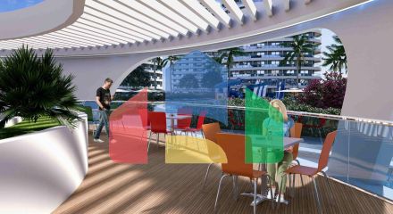 3-комнатные апартаменты 125 м2 с террасой в элитном комплексе в 800 метрах от пляжа