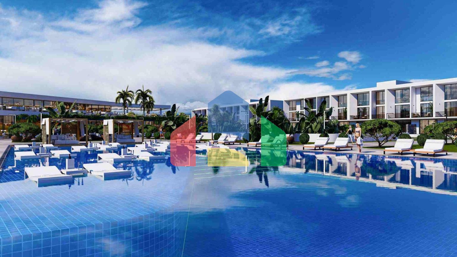 2-комнатные апартаменты 81 м2 с двумя террасами в 800 метрах от моря