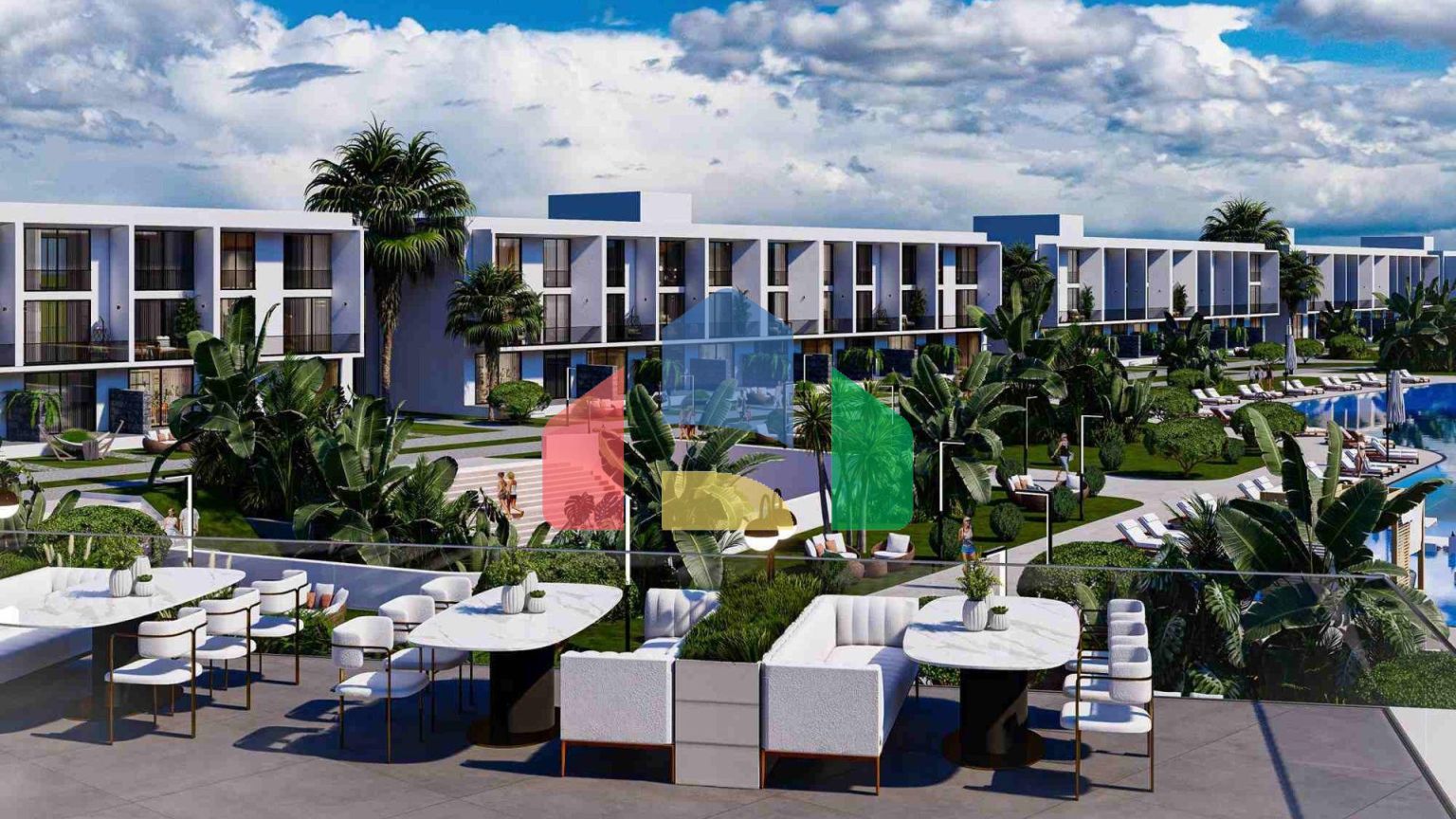 2-комнатные апартаменты 81 м2 с двумя террасами в 800 метрах от моря