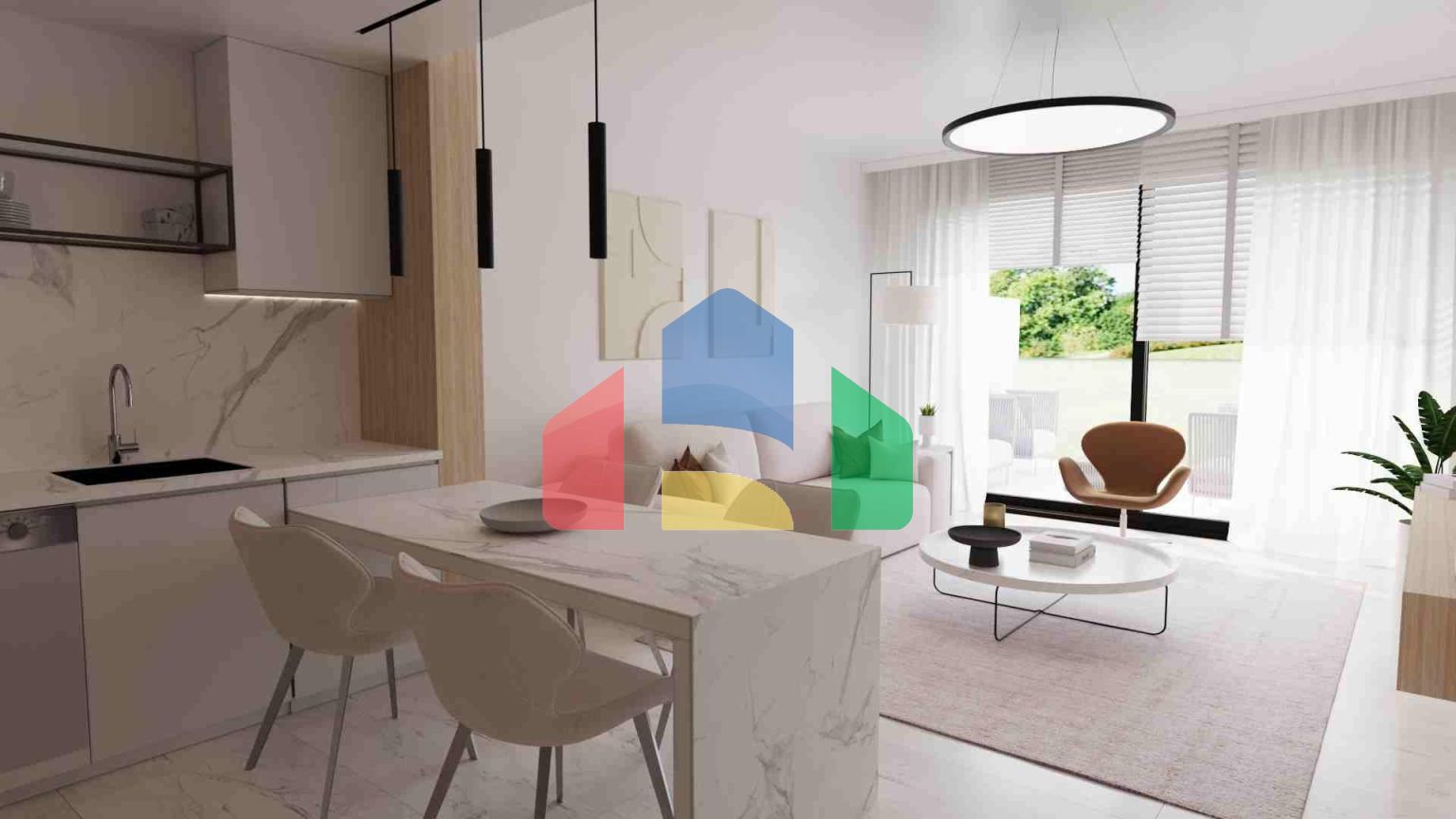 2-комнатные апартаменты 81 м2 с двумя террасами в 800 метрах от моря