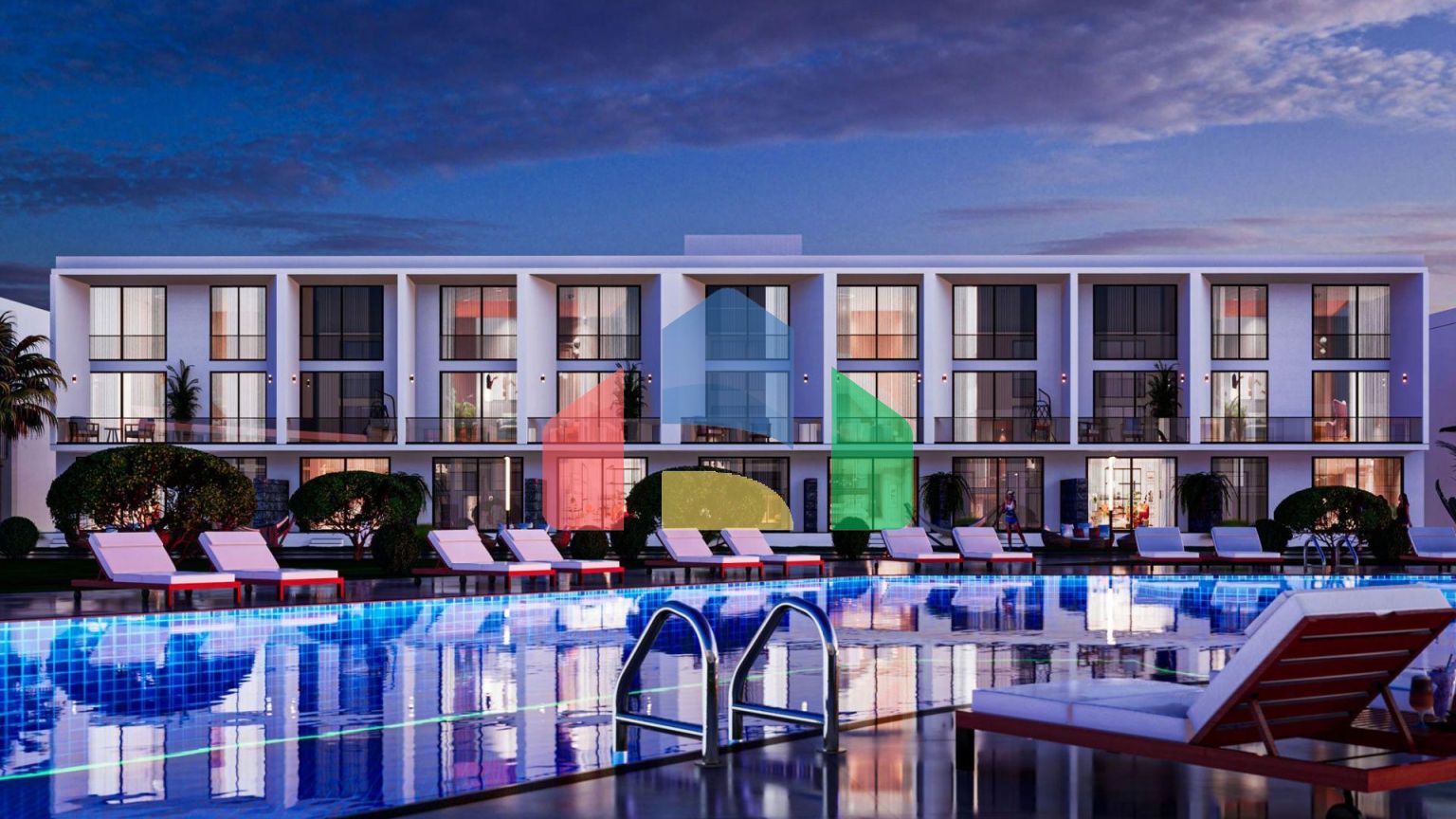 2-комнатные апартаменты 81 м2 с двумя террасами в 800 метрах от моря