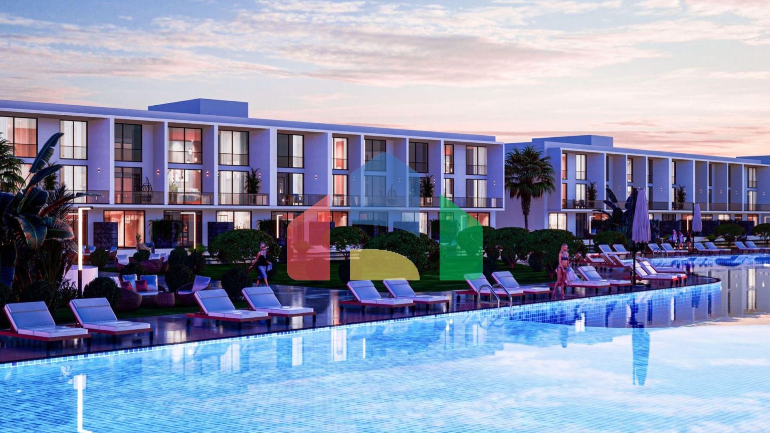 2-комнатные апартаменты 81 м2 с двумя террасами в 800 метрах от моря