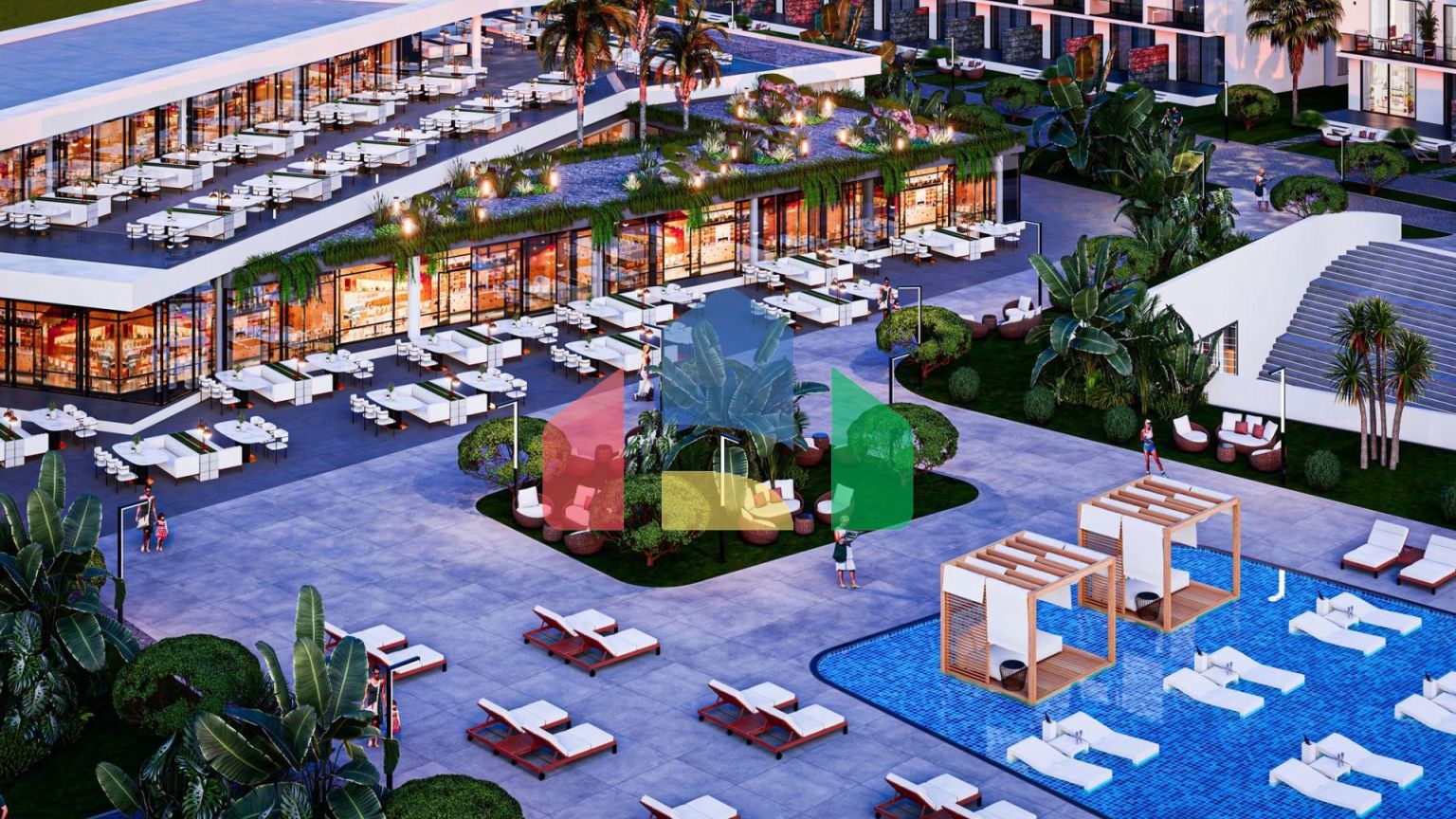 2-комнатные апартаменты 81 м2 с двумя террасами в 800 метрах от моря