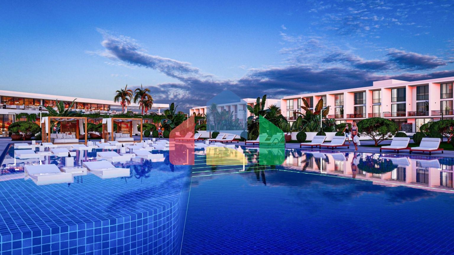 2-комнатные апартаменты 81 м2 с двумя террасами в 800 метрах от моря