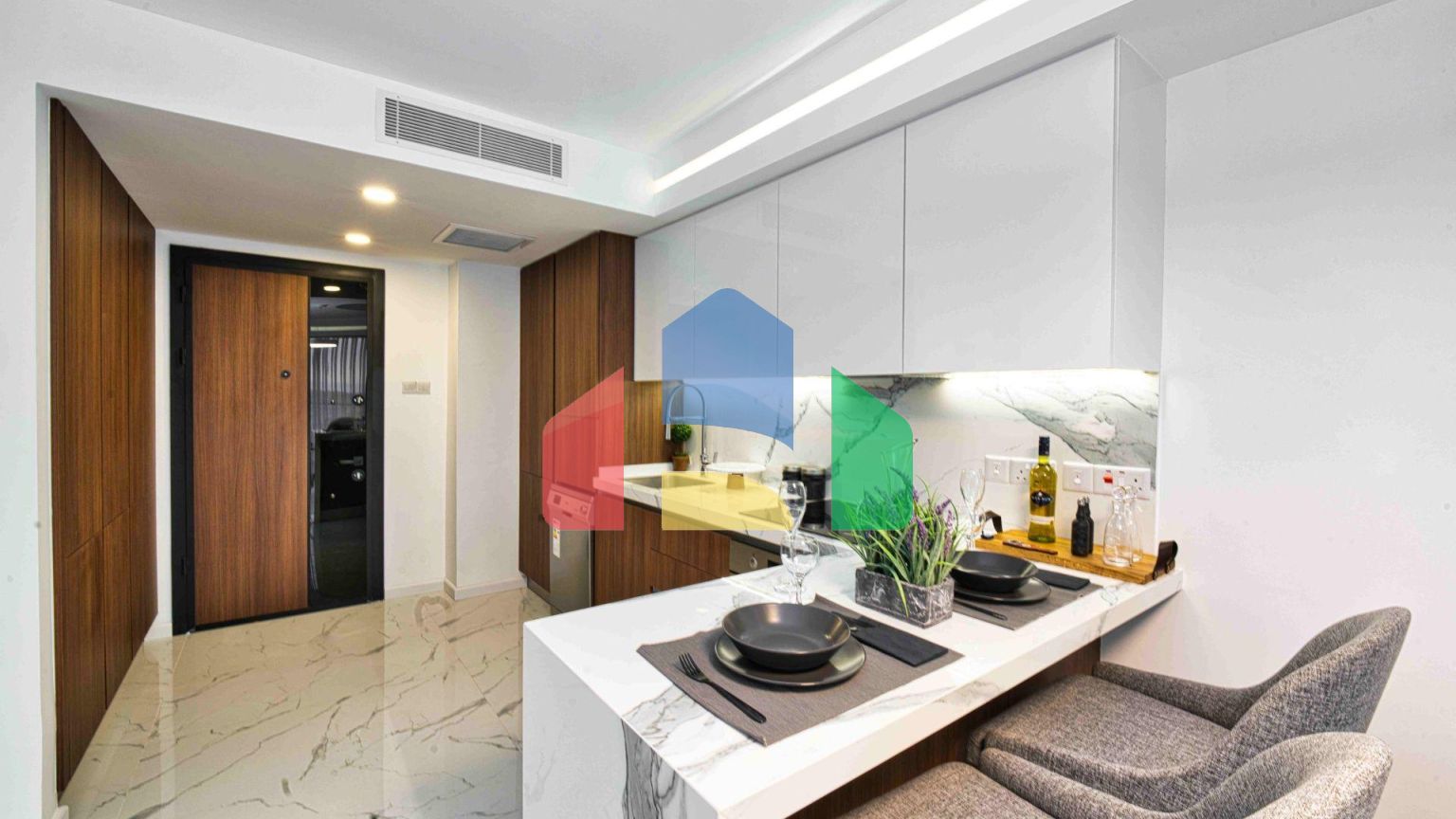 2-комнатные апартаменты 64 м2 с террасой 8,5 м2 и дизайн-пакетом в роскошном комплексе