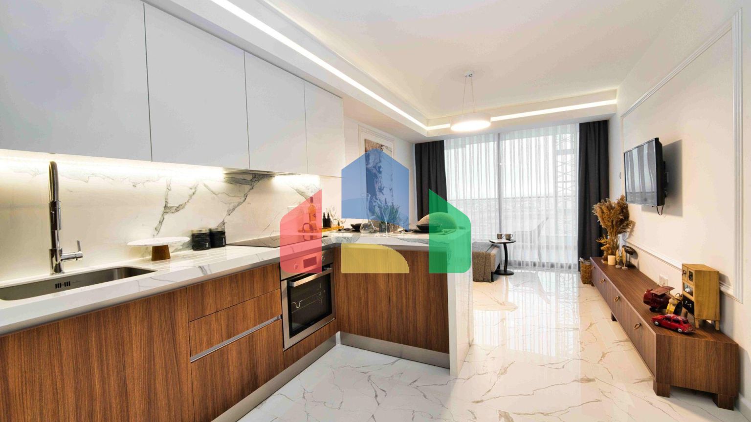 2-комнатные апартаменты 64 м2 с террасой 8,5 м2 и дизайн-пакетом в роскошном комплексе