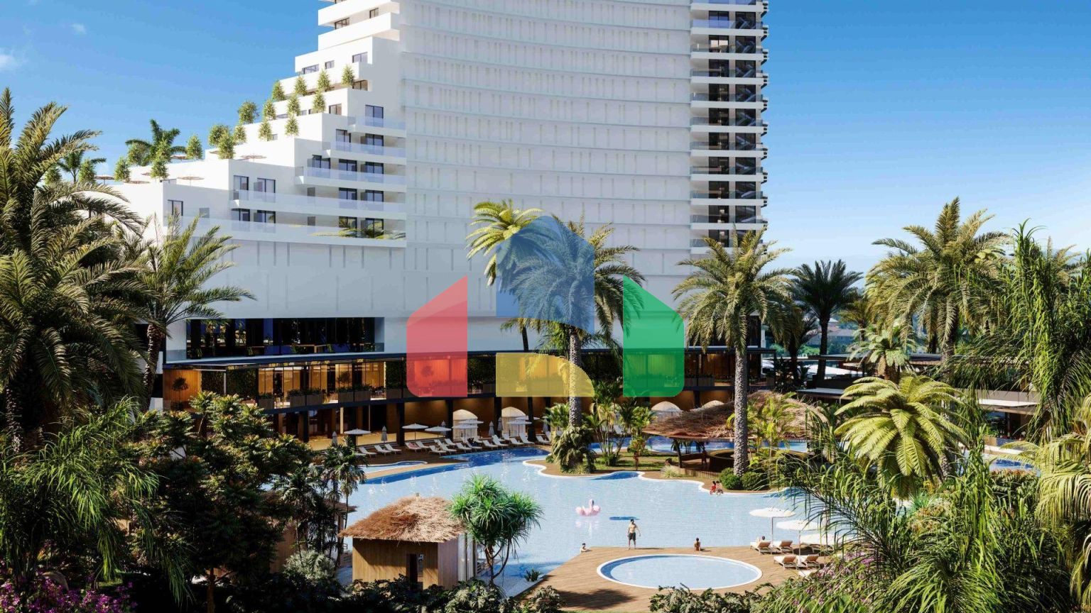 2-комнатные апартаменты 50 м2 с террасой 13 м2 в большом и красивом комплексе