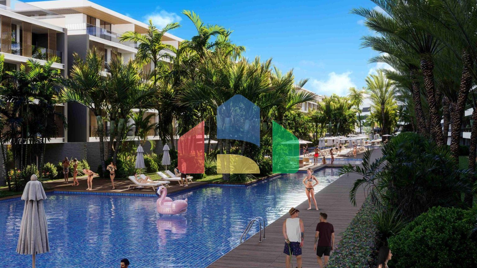 2-комнатные апартаменты 50 м2 с террасой 13 м2 в большом и красивом комплексе