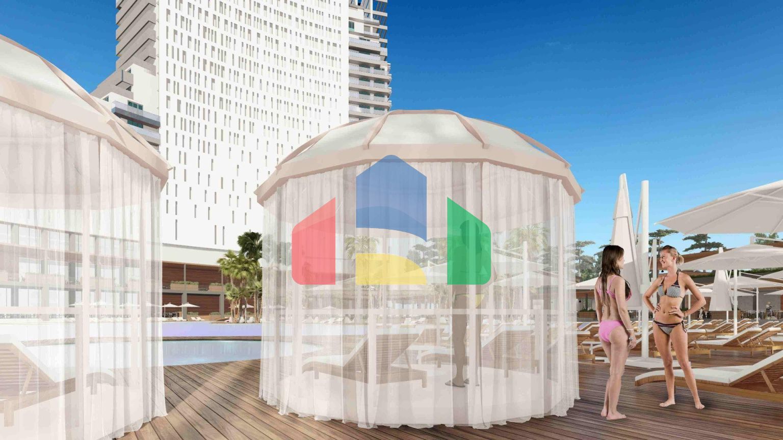 2-комнатные апартаменты 50 м2 с террасой 13 м2 в большом и красивом комплексе