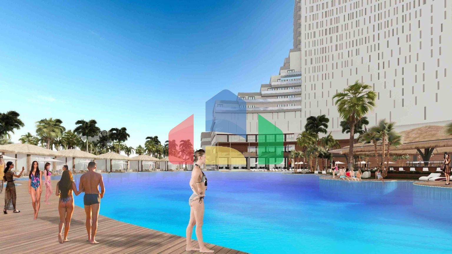 2-комнатные апартаменты 50 м2 с террасой 13 м2 в большом и красивом комплексе