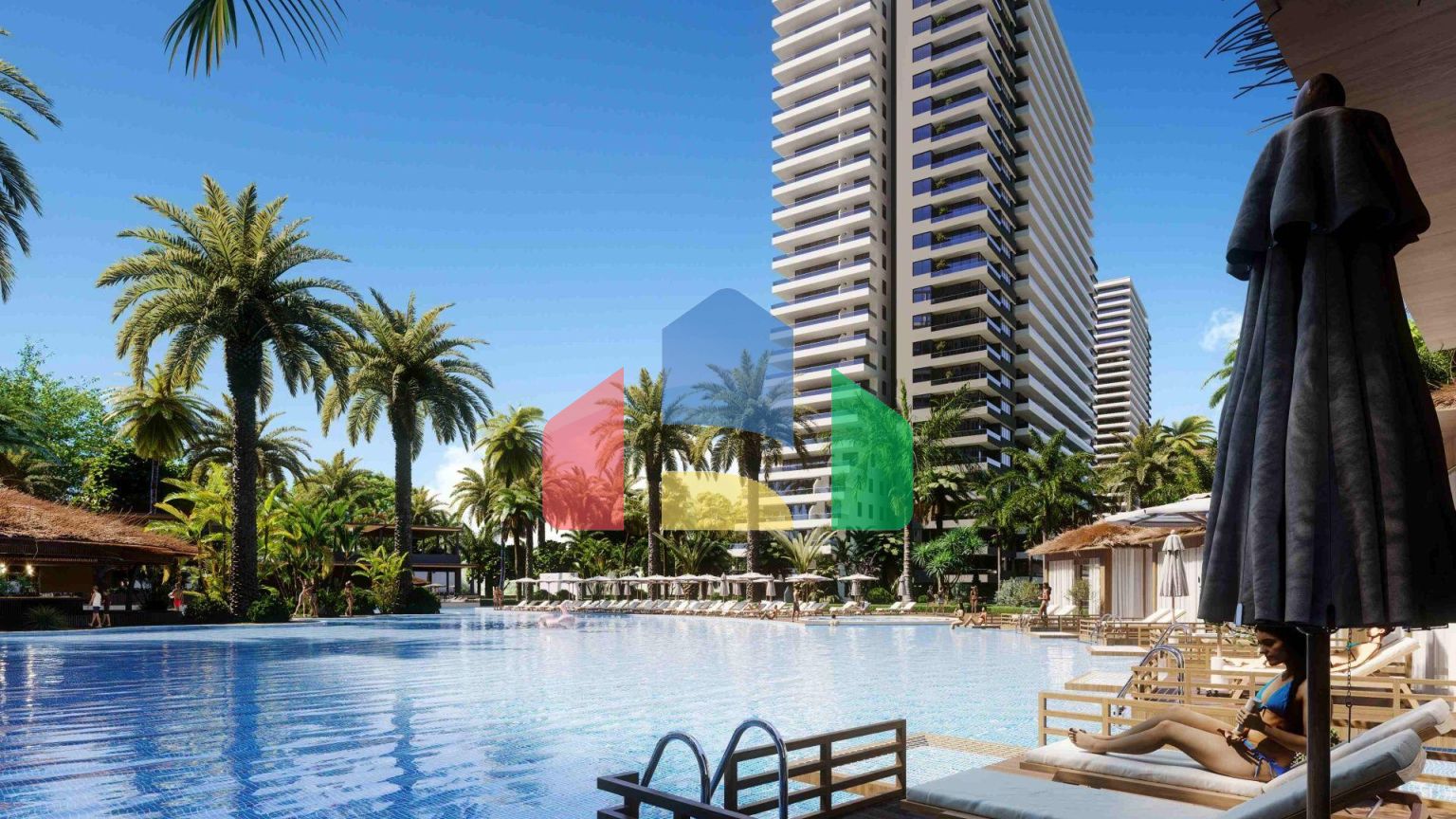 Студия 46 м2 с террасой в элитном комплексе в 700 метрах от пляжа